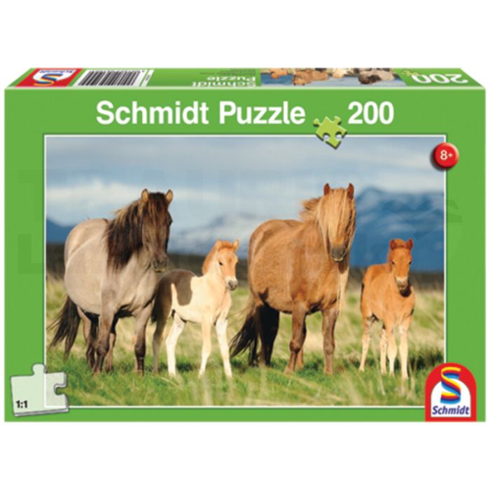 Puzzle, Pferdefamilie, 200 Teile Puzzle, Pferdefamilie, 200 Teile