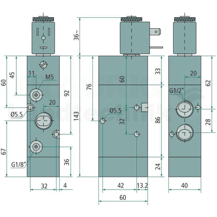 3/2 Magnetventil-FR-NO-24V-G1/2