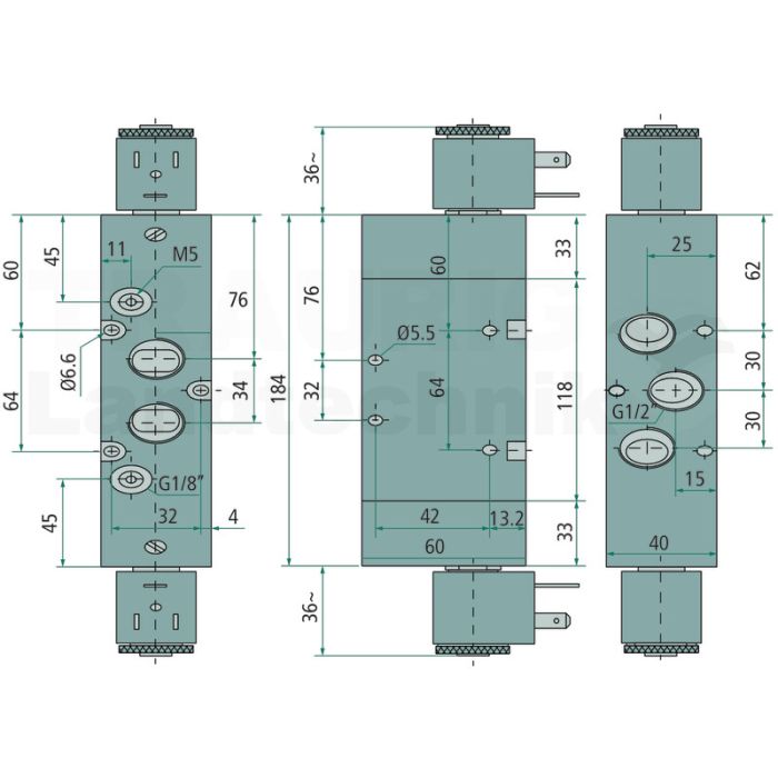 5/3 Magnetventil-FZ-ME-24V-G1/2