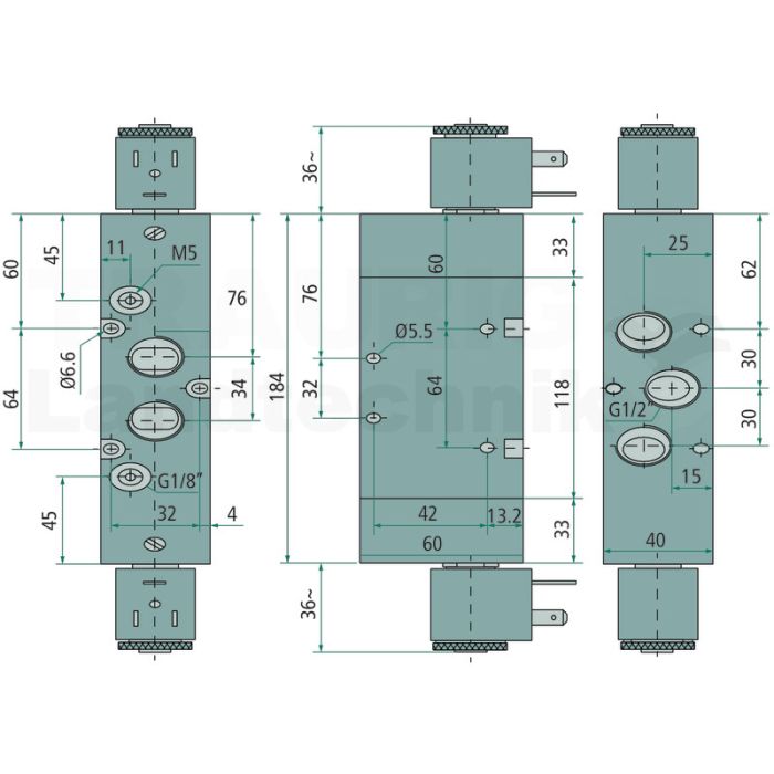 5/2 Magnetventil Impulsst.-24V-G1/2