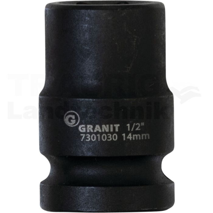 1/2" 6Kant-Kraft-Stecknuss, kurz, 14mm
