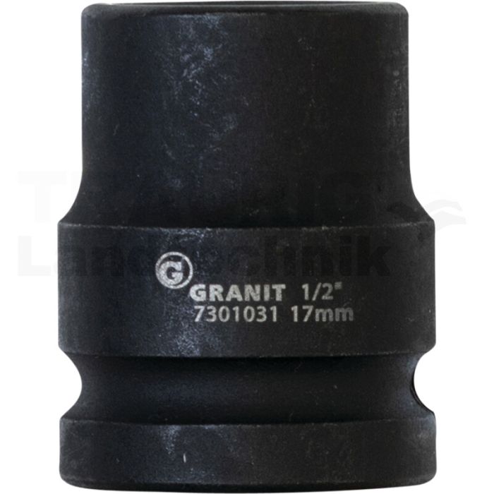 1/2" 6Kant-Kraft-Stecknuss, kurz, 17mm