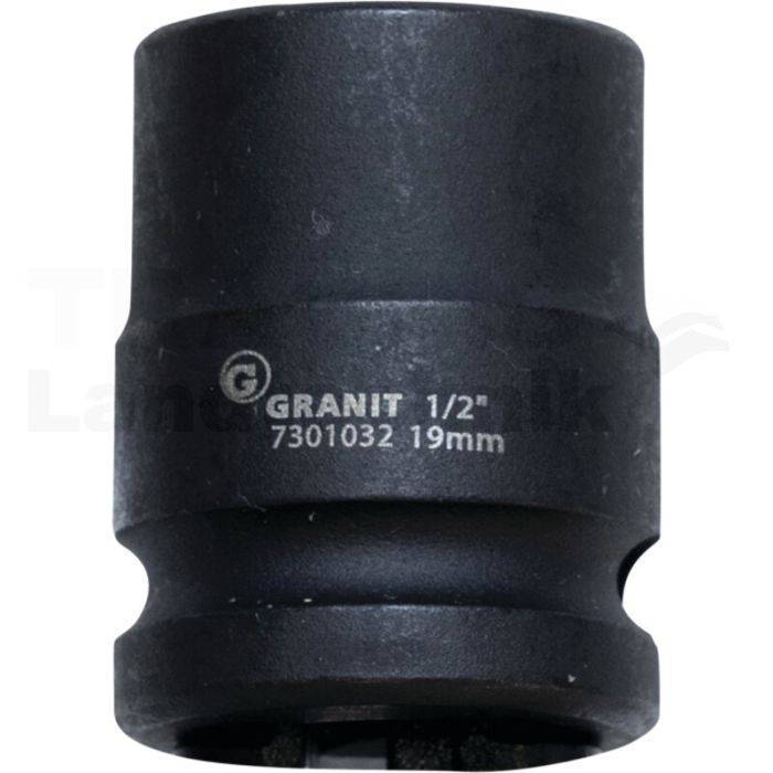 1/2" 6Kant-Kraft-Stecknuss, kurz, 19mm