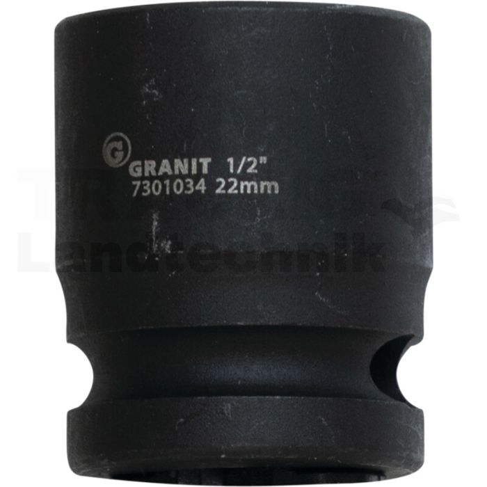 1/2" 6Kant-Kraft-Stecknuss, kurz, 22mm