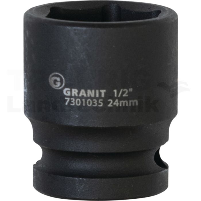 1/2" 6Kant-Kraft-Stecknuss, kurz, 24mm