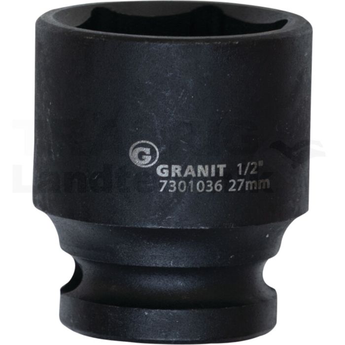 1/2" 6Kant-Kraft-Stecknuss, kurz, 27mm