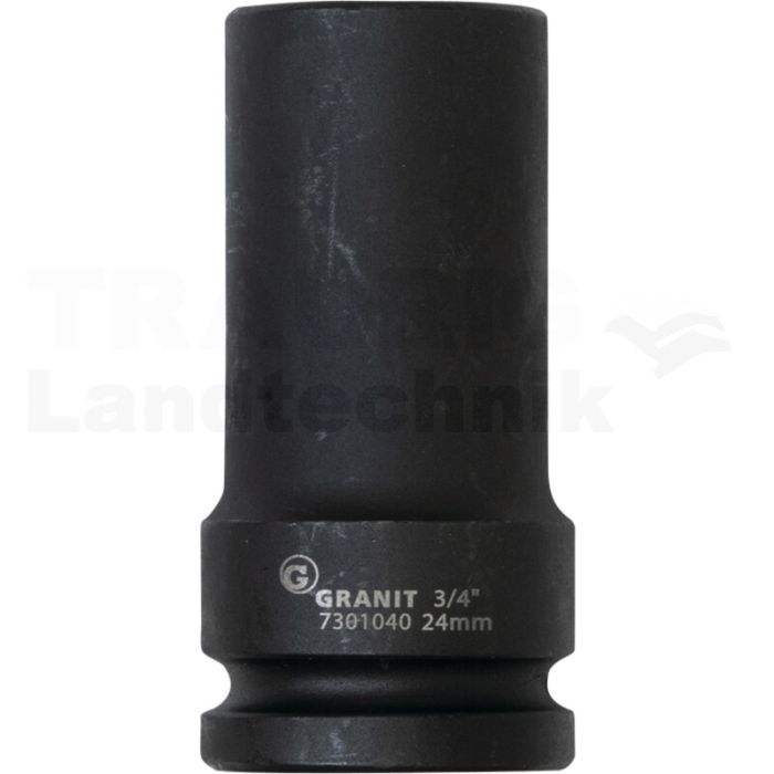 3/4" 6Kant-Kraft-Stecknuss, lang, 24mm