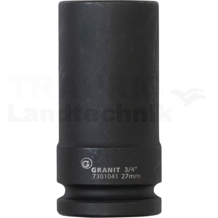3/4" 6Kant-Kraft-Stecknuss, lang, 27mm