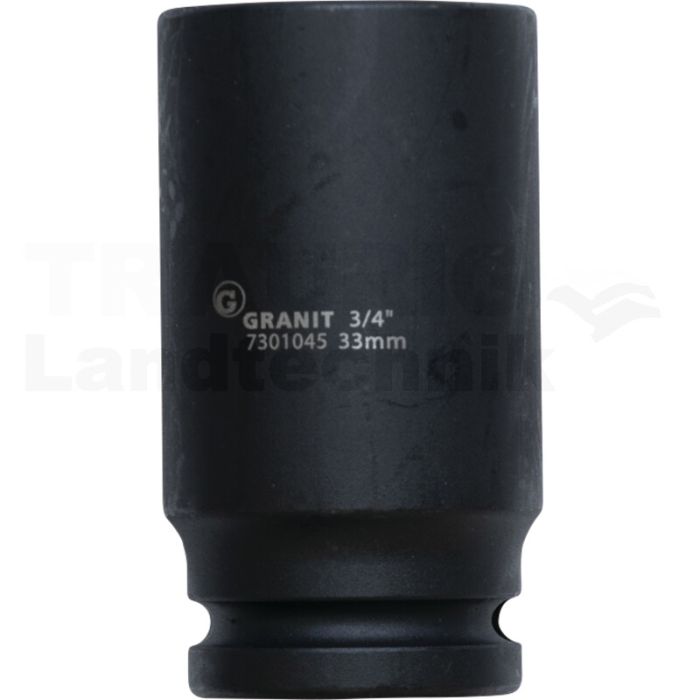 3/4" 6Kant-Kraft-Stecknuss, lang, 33mm