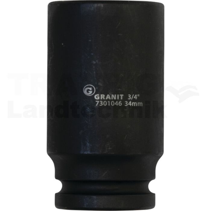 3/4" 6Kant-Kraft-Stecknuss, lang, 34mm