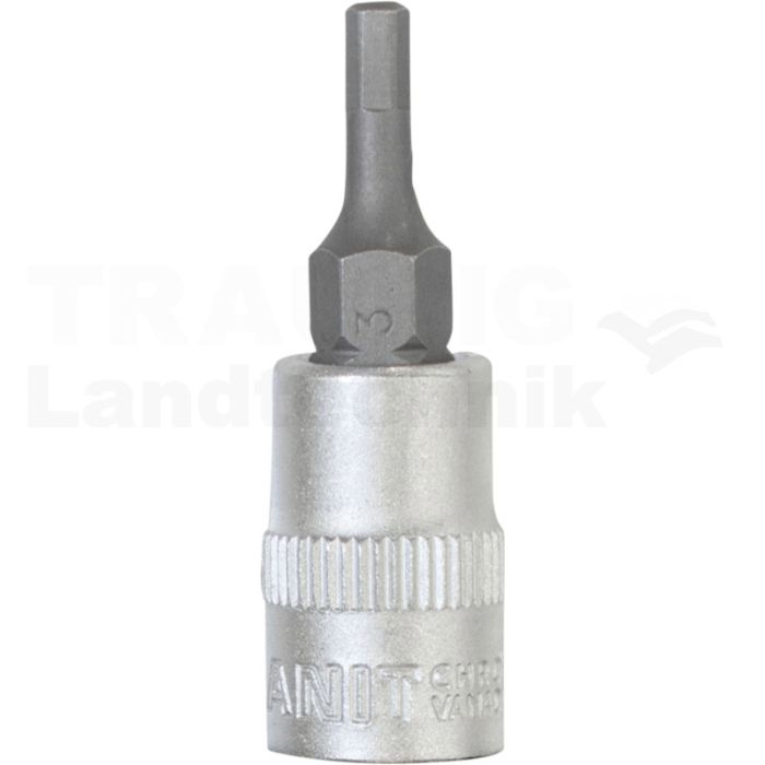 1/4" Bit-Stecknuss Innensechskant, 3 mm 1/4" Bit-Stecknuss Innensechskant, 3 mm