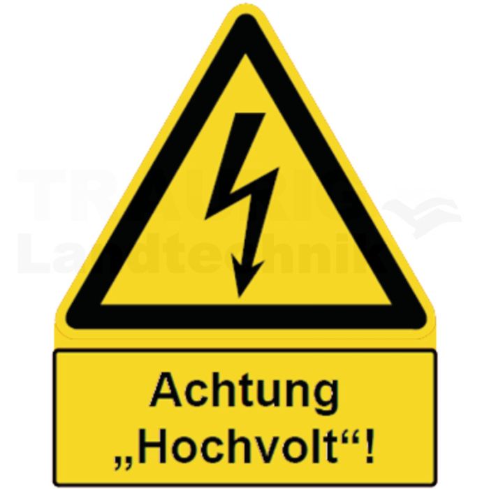 Hinweisschild "Achtung Hochvolt!"