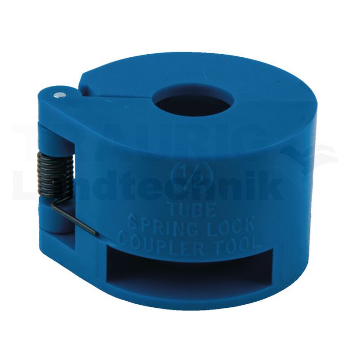 Trommel-Entriegler mit Feder, blau, 1/2"
