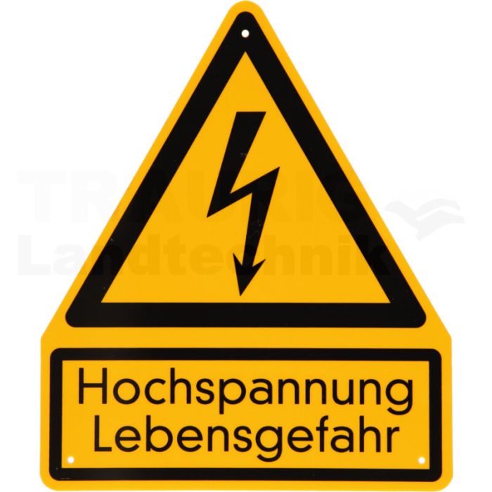 Warnschild Hochspannung, Lebensgefahr