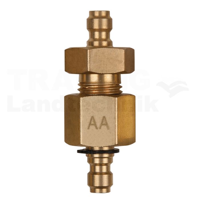 Doppel-Adapterstück M14x1,5 Innen- und Außengewinde und 3/8" Schlauchanschluss