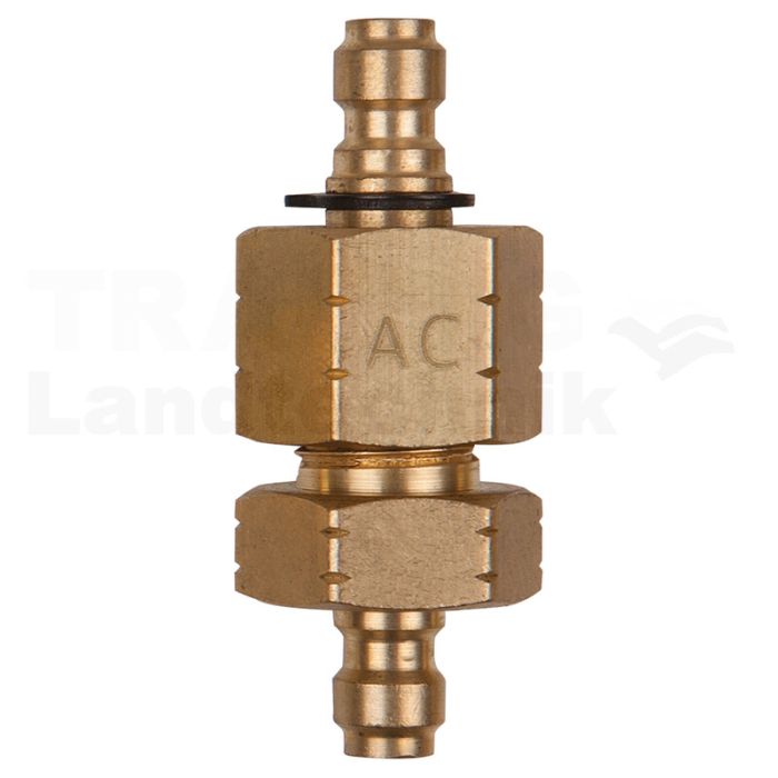 Doppel-Adapterstück M14x1,25 Innen- und Außengewinde und 1/4" Schlauchanschluss