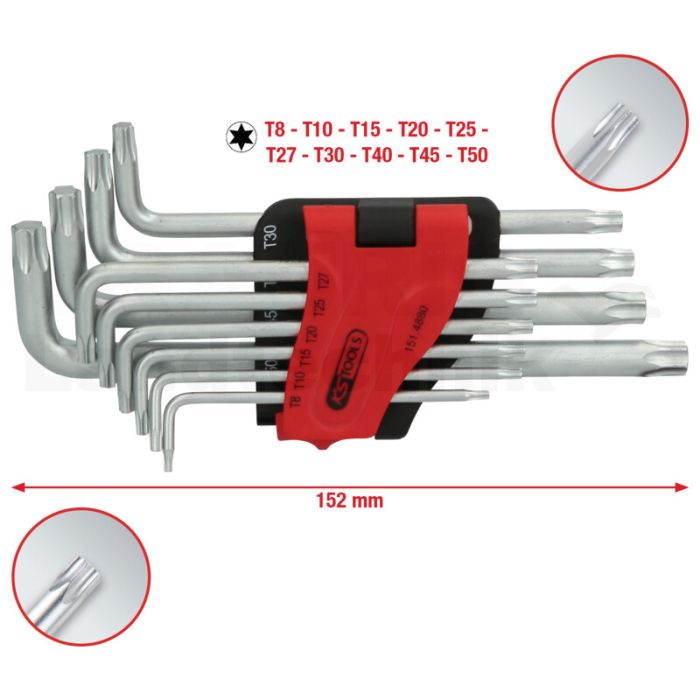 Winkelstiftschlüssel TORX® lang, 10-tlg
