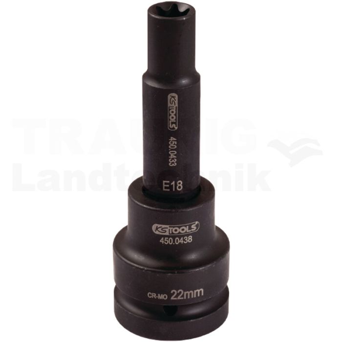 3/4' Kraft Bit Stecknuss TX-E, lang, E18 3/4' Kraft Bit Stecknuss TX-E, lang, E18