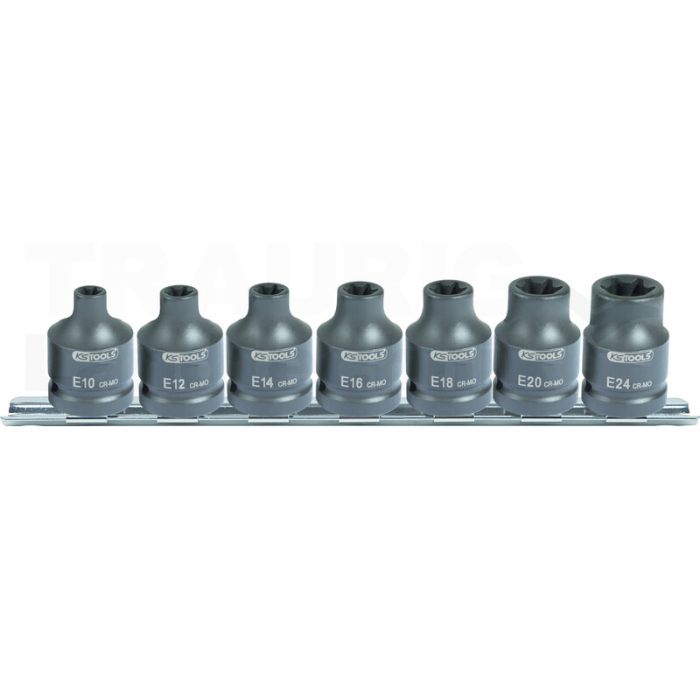1/2" Kraft-Stecknuss-Satz,kurz, 7-tlg.