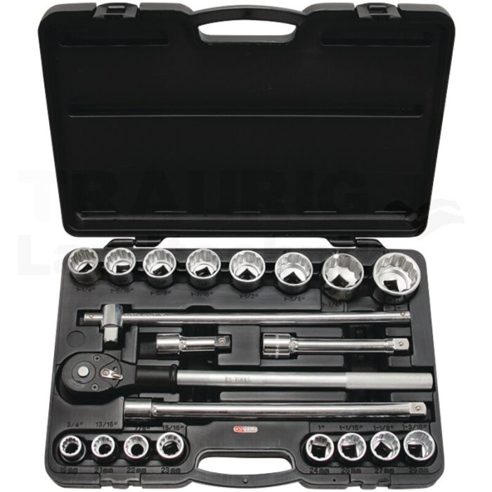 3/4" Steckschlüssel-Satz, 21-tlg.