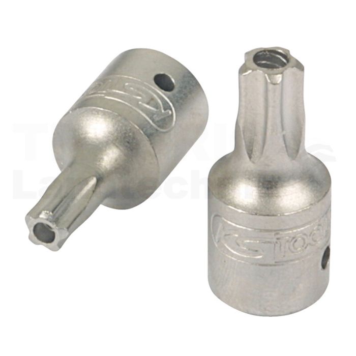 1/4" Bit Stecknuss 5-Stern m. Bohrung