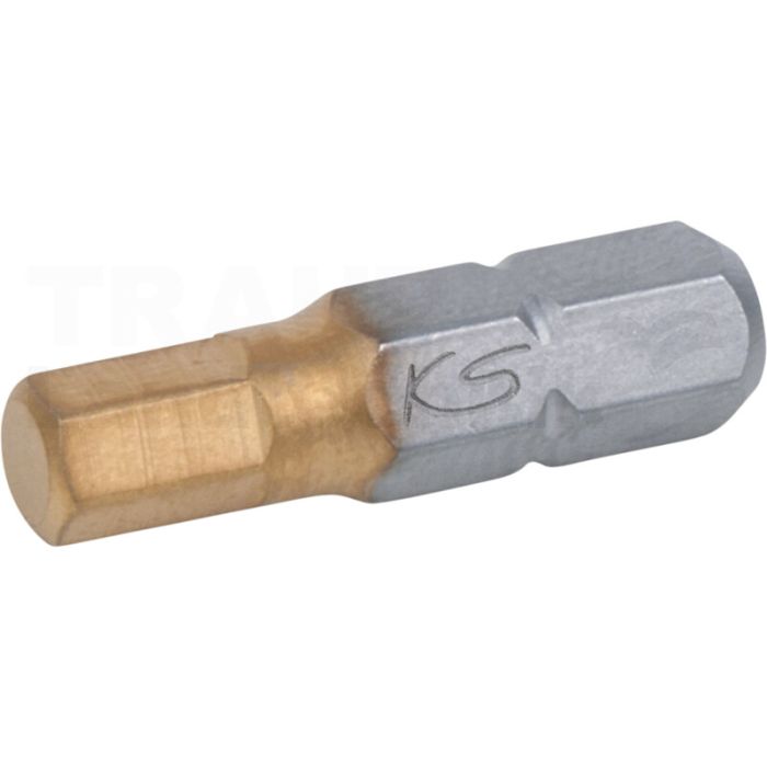 1/4" TIN Bit Innensechskant, 25mm, 6mm