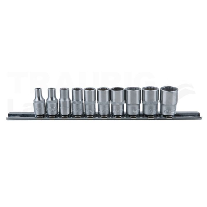 1/4" 12-kant-Stecknuss-Satz, 10-tlg.