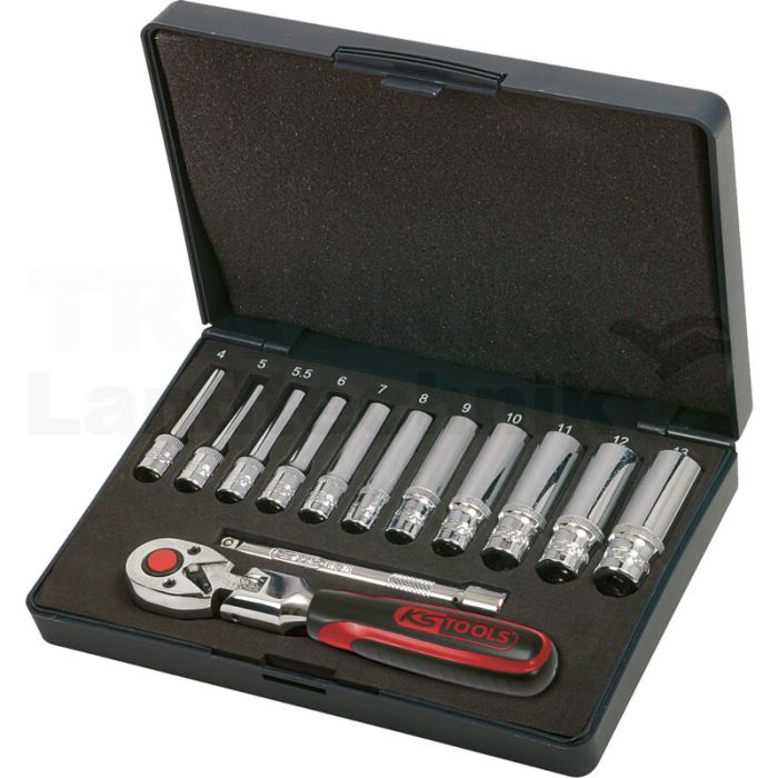 1/4" CHROME+Steckschlüssel Satz, 13tlg
