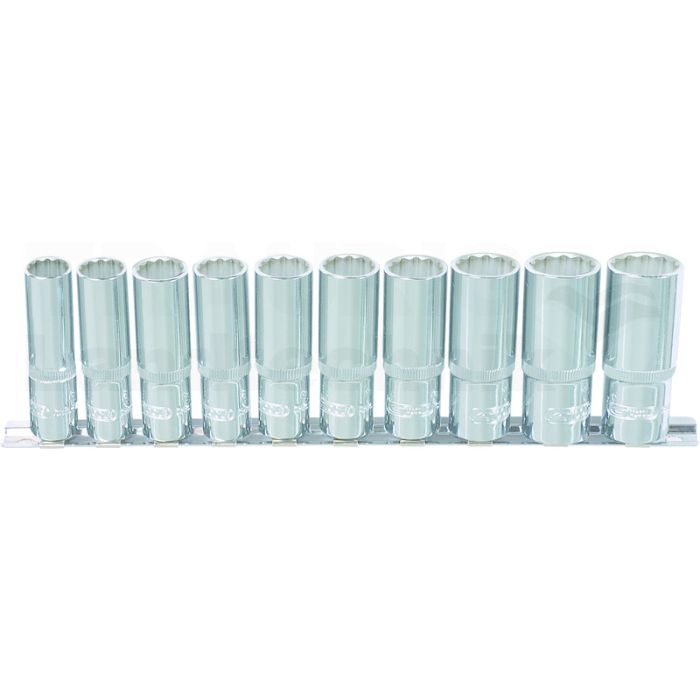 1/4"ChrE-12-kant-Stecknuss-Satz lang,10