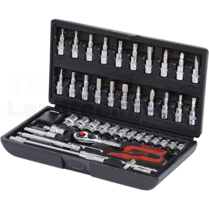 1/4" CHROME+Steckschlüssel Satz, 46tlg