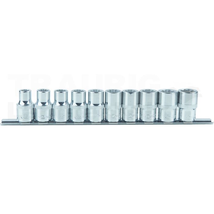 1/2" Chrome+12Kant-Stecknuss-Satz 10-tl