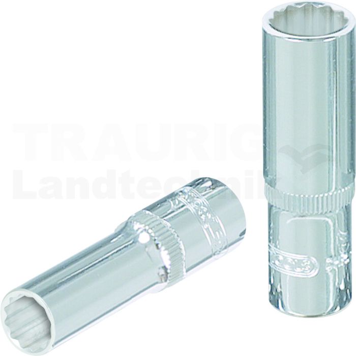 1/4" Chrome+ 12Kant-Stecknuss, lang, 5,