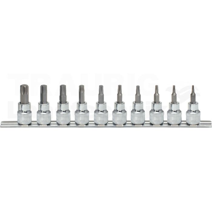 3/8' CHROME+Bit Stecknuss Satz TX, 10tlg