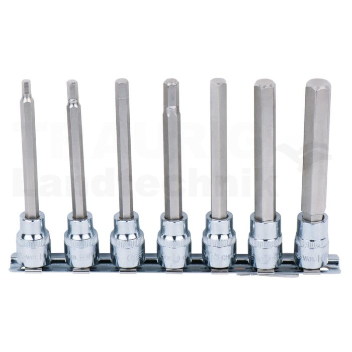 3/8' CHROME+Bit Stecknusssatz InnenSK lg