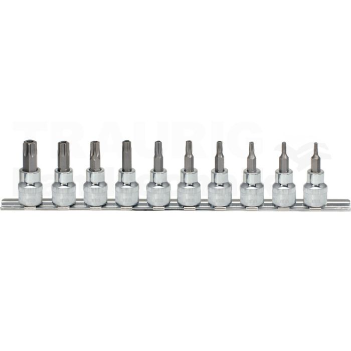 3/8" CHROME+Bit Stecknuss Satz TX
