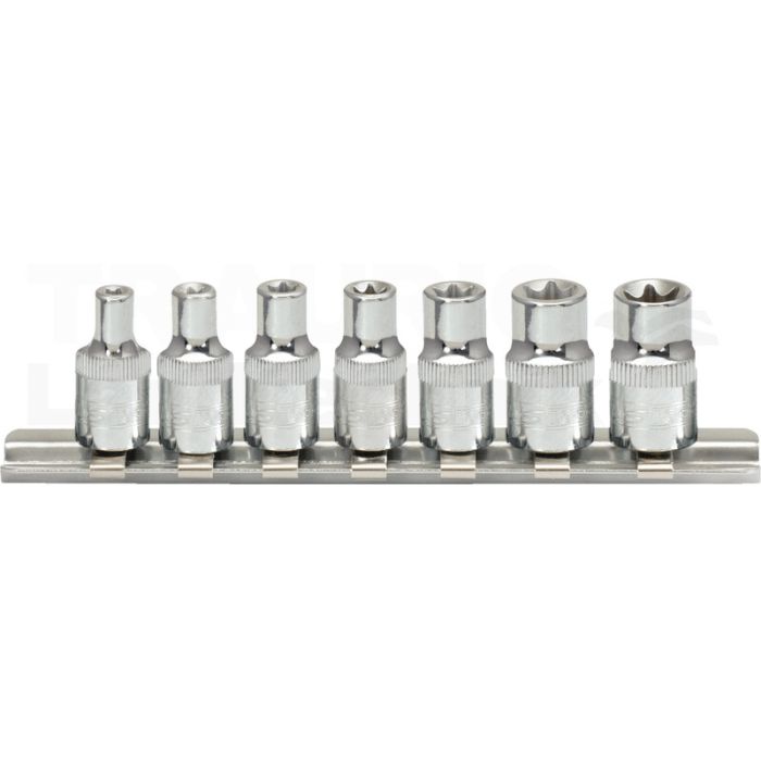 1/4" CHROME+T x -E Stecknuss Satz