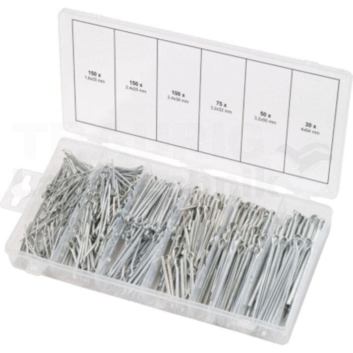 Sort. Splinte,DIN94,VZ, 555-tlg