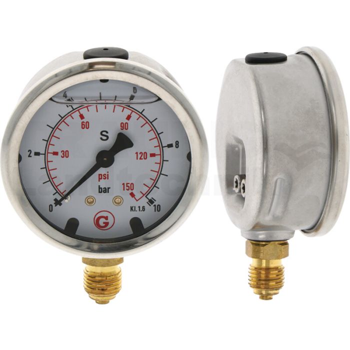 Manometer UA. 10 bar Ø63mm - 1/4" Manometer UA. 10 bar Ø63mm - 1/4"