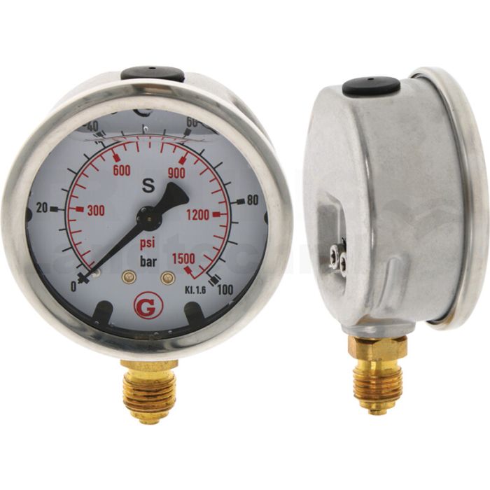 Manometer UA. 100 bar Ø63mm - 1/4" Manometer UA. 100 bar Ø63mm - 1/4"