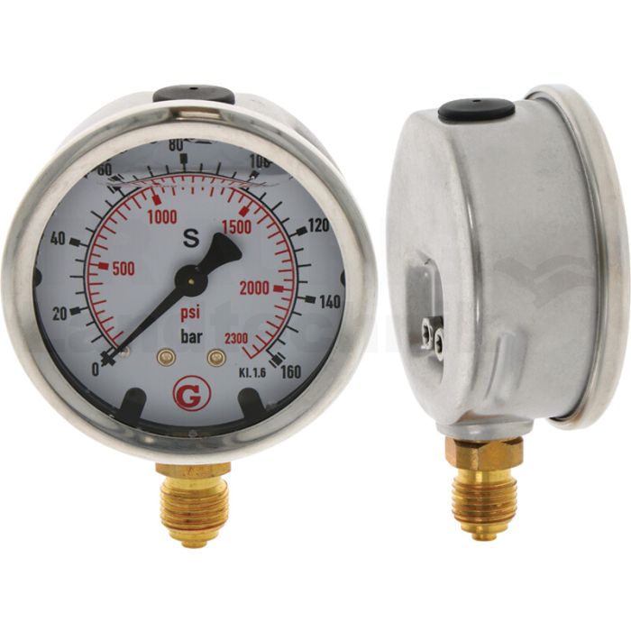 Manometer UA. 160 bar Ø63mm - 1/4" Manometer UA. 160 bar Ø63mm - 1/4"