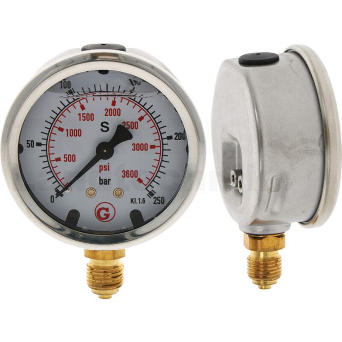 Manometer UA. 250 bar Ø63mm - 1/4" Manometer UA. 250 bar Ø63mm - 1/4"
