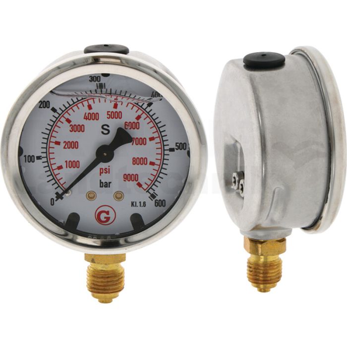 Manometer UA. 600 bar Ø63mm - 1/4" Manometer UA. 600 bar Ø63mm - 1/4"