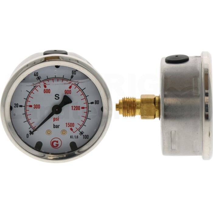 Manometer HA. 100 bar Ø63mm - 1/4"