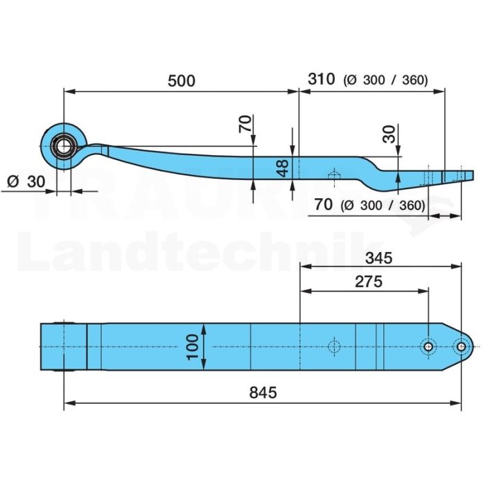 Blattfeder Al-500/310 K-30Sgs1X48 H= 48