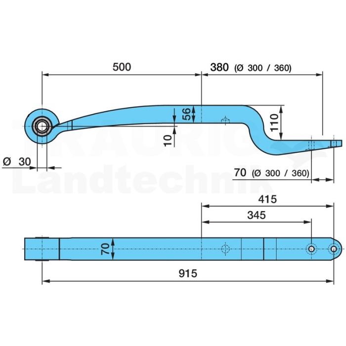 Blattfeder 7Alm 500/380 K110Sgs1X56 H= 56