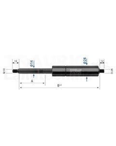GF-Dämpfer 14/ 28, 2KN-Lg 980mm-H 444mm