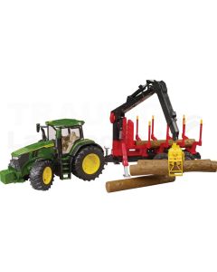 John Deere 7R 350 mit Rückeanhänger