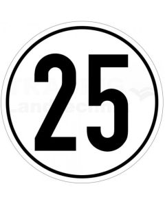 Geschwindigkeitsschild 25 km/h
