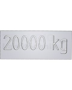 Aufkleber Tragfähigkeit "20000 kg"