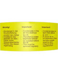 Aufkleber "Wichtig / Important"